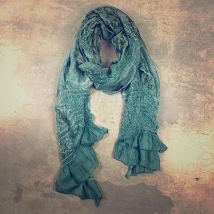 Essentiel Antwerp Silk Sea Green Floral Scarf